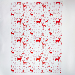 Papel de Regalo Navideño Personalizado Antigrasa de 17 g/m² con Diseño de Reno Rojo, Papel Kraft Ligero para Regalos Navideños - Product Image 3