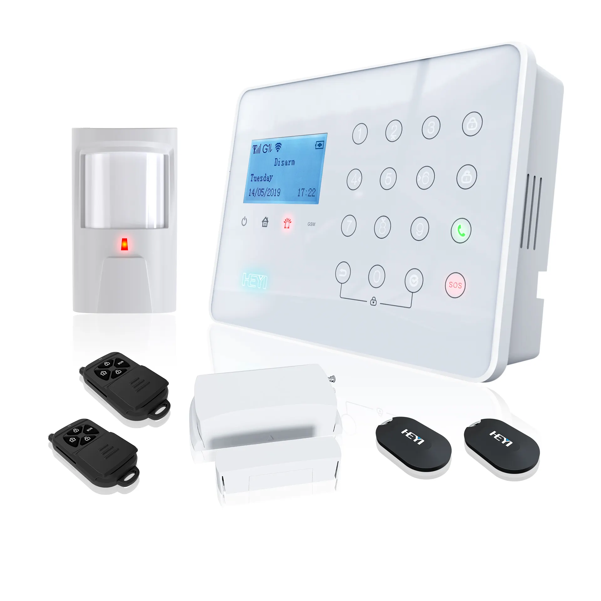 أنظمة إنذار أمان HEYI-W7 أنظمة منزلية لاسلكية واي فاي ذكية تويا ذكية Gsm أفضل جهاز ليزر ضد السرقات للمنزل 2g 4g