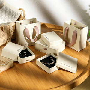 Manufacturer Customized Logo Eco-friendly Cardboard Jewelry Set Box Lids and Bases Boxes for Necklace <b>Ring</b> Pendant with Handbag - Product Image 4