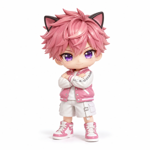 Figura <span class=keywords><strong>de</strong></span> Anime Punk con Orejas <span class=keywords><strong>de</strong></span> <span class=keywords><strong>Bestia</strong></span>, Chaqueta <span class=keywords><strong>de</strong></span> Cuero con Orejas <span class=keywords><strong>de</strong></span> Lobo y Cabello Azul, Pantalones Cargo con Logotipo <span class=keywords><strong>de</strong></span> Rayo, Caja Sorpresa, Decoración <span class=keywords><strong>de</strong></span> Escritorio, OEM - Product Image 1