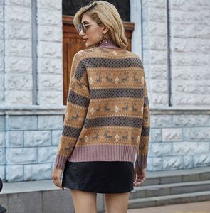 renos de deseos de <span class=keywords><strong>Amazon</strong></span> Jacquard vacaciones de Navidad suéter cuello alto manga larga Jersey jersey para las mujeres - Product Image 4