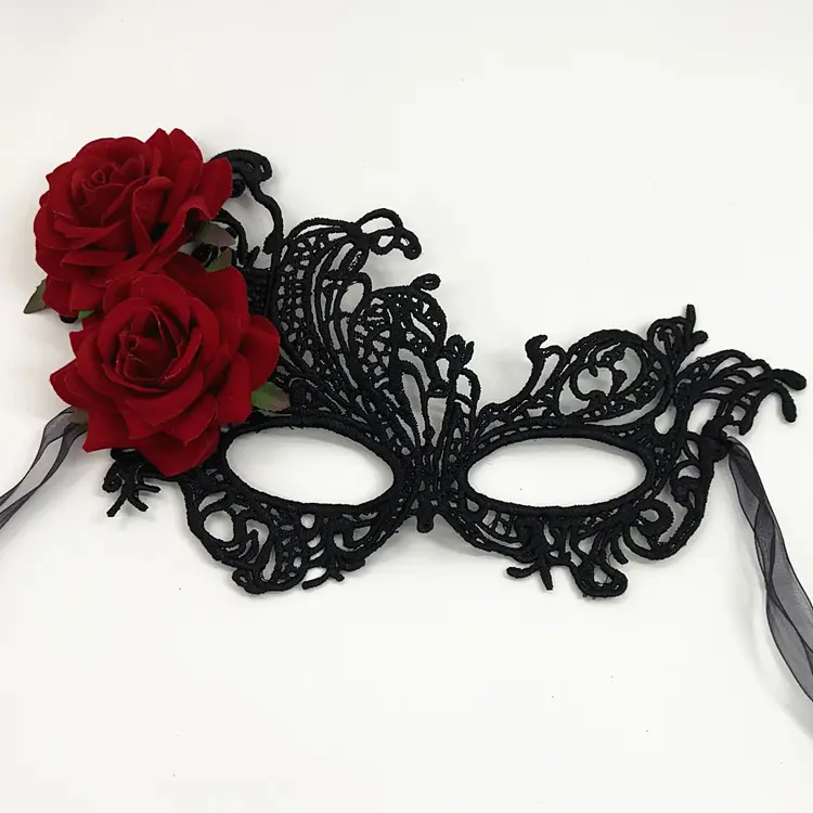 Hot Selling Fashion Design Lady Girl Party Black Half Face Mask Sexy Lace Silk Eye For Halloween Masquerade Party