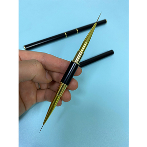 Günstiges Werbe-Pinselset für Nageldesign in Gold-Schwarz, personalisierbar, mit Kolinsky- oder Nylonhaar, Größe 8 & 10, Flachpinsel für UV-Gel, zum Selbermachen - Product Image 3