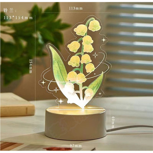 3D 개인화 된 망상 홈 데코 만화 캐릭터 어린이 선물 곰 발광 다이오드 아크릴 야간 조명 - Product Image 1
