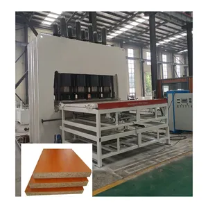 Full automatic particle board production MDF manufacture working with short cycle melamine laminated hot press to turkey