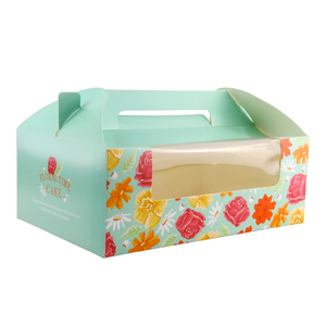 Vente directe d'usine Boîtes d'emballage alimentaire transparentes Boîtes d'emballage alimentaire en papier kraft Boîte à gâteau avec poignée - Product Image 1