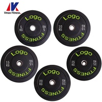 Plaques de pare-chocs en caoutchouc pour l'haltérophilie Logo personnalisé Plaques de poids pour équipement de gymnastique en LB & KG