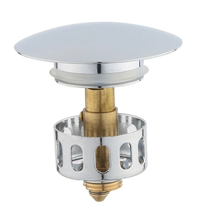 Universal Push Down Wash Basin Waste Drain Filter Brass With Anti-Clogging Hair Catcher <strong>Basket</strong> for <strong>UK</strong> Market - Product Image 2