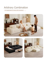 Ensemble de canapés modulaires modernes avec rembourrage en éponge et revêtement en tissu - Meubles pour appartement, villa, hôtel, salon