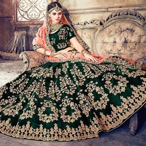 --Stunning-Bridal-Indian/Pakistani-Beautiful-Choli-Lehenga with Embellished in crystal glass beads stone work for Wedding=2020 - Product Image 1