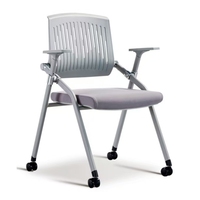 Chaise de bureau multifonctionnelle en maille au design moderne, pliable, pour la formation, les études, la maison, le bureau, la salle de conférence, l'école