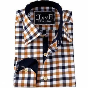 เสื้อเชิ้ตผู้ชายสีน้ำตาลสำหรับฤดูร้อน-ผ้าป๊อปลินคอตตอน 100% - Product Image 2