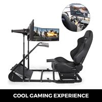 Support de volant de course personnalisé de haute qualité, support d'écran de voiture, cockpit de simulateur de course avec siège de course réel