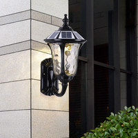 Lampe murale solaire en aluminium, imperméable, pour l'extérieur, pour Villa, jardin, cour, lumière de couloir en verre de style européen