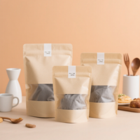 Sac d'aluminium personnalisé en papier kraft blanc Emballage alimentaire écologique Sac debout à fermeture éclair pour les légumes et les aliments au gluten