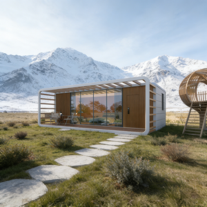 Capsule en acier préfabriquée mobile de conception nouvelle, une chambre, villa avec terrasse, salon, utilisation hôtelière, modulaire - Product Image 3