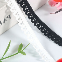 Ruban élastique en maille de 1,2 cm en gros pour la couture de vêtements et de sous-vêtements, bande de dentelle picot pour vêtements et sacs