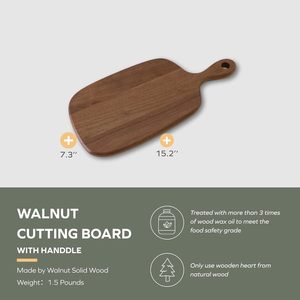 Tabla de cortar pequeña <span class=keywords><strong>Muso</strong></span> con asa y orificio, 0.8 pulgadas de grosor (15.2x7.3 pulgadas) - Product Image 3