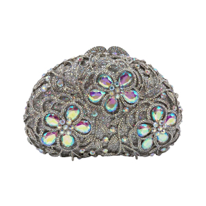 Bolso de Mano de Cristal Floral para Mujer, Estilo Vintage Chic, con Pedrería, Bolso de Noche de Lujo para Boda o Cóctel - Product Image 5