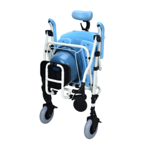 Chaise d'aisance pliante Chaise roulante pour fauteuil roulant Équipement de salle de bain Chaise roulante pliable pour adulte âgé - Product Image 3
