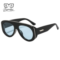 Kacamata Hitam Retro Oversized Double-Bridge Full Rim Lensa Abu-abu UV400 Unisex Ringan Fashionable untuk Penggunaan Sehari-hari di Luar Ruangan