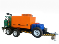 Machine de sablage mobile sans poussière DB800 montée sur remorque avec compresseur d'air diesel pour le nettoyage sur site