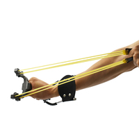 YISHUN Lance-pierre pliant de chasse et de tir en plein air avec repose-poignet en alliage et résine, caoutchouc élastique et accessoire boussole 210g