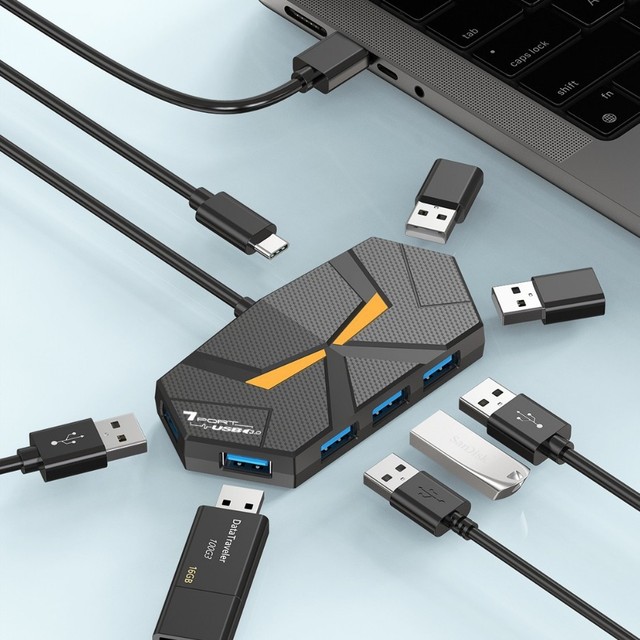 High-Speed 0.6M 4-Port 7-Port  USB3.0 Splitter Expansion for Laptop New Colorful  Support External USB HUB