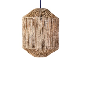 Pantalla de yute Natural tejida a mano de estilo escandinavo colgante rectangular tradicional rústico algas marinas únicas para granja interior - Product Image 1