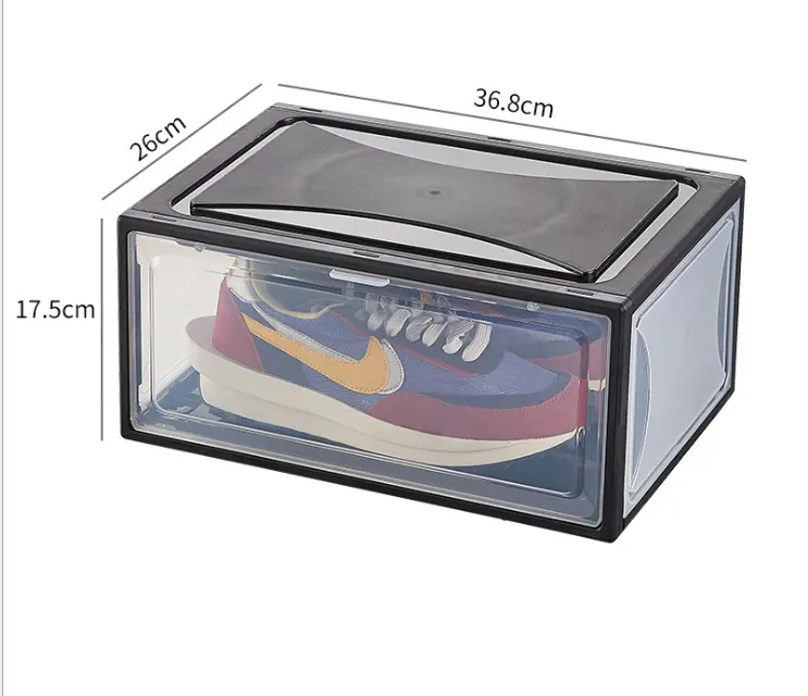 Plastic Stapelbaar Opvouwbaar Organizer Clear Basketbal Schoenen Sneaker Doos Display Box Organizer Van Schoenen Opbergdozen