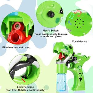 Pistola de burbujas de dinosaurio-Tirador de burbujas de música eléctrica para niños pequeños, Varita de burbujas automática con dispensador de jabón - Product Image 3