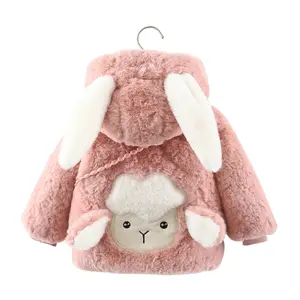 하오 아기 2022 겨울 두꺼운 모피 토끼 두꺼운 코트 소녀 어린이 옷