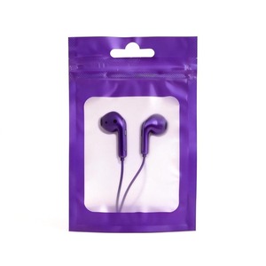 Reseal Pouch <strong>Bag</strong> Packaging Clear LDPE Plastic Flat Frosted Zip Lock <strong>Bags</strong> Holographic Aluminum Foil for Earphone Packaging - Product Image 6