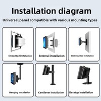 Écran tactile industriel LCD mural de type condensateur-résistance pour atelier, tout-en-un, basé sur X86/ARM, Windows 7, pour contrôle industriel