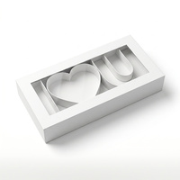 Caja de Regalo Rectangular de Papel Rígido Recubierto, Ecológica, Biodegradable, Hecha a Mano, de Lujo, con la Inscripción I LOVE U, para el Día de San Valentín, con Lámina Dorada