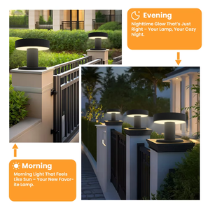 Nuovi Arrivi: Lampada <span class=keywords><strong>Solare</strong></span> a Colonna LED per Esterni, per Cortili, Muri di Ville e Giardini, IP65, Alimentata a Batteria, Resistente alle Intemperie - Product Image 2