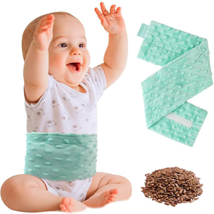 Ceinture d'emmaillotage pour bébé avec chaleur apaisante, soulagement des douleurs d'estomac pour les nouveau-nés et les tout-petits, enveloppes chauffantes pour le ventre en graines de lin - Product Image 5