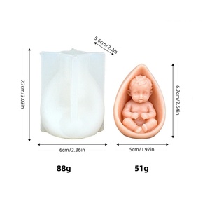 3D Baby Candle Silicone Mold DIY Cake Infant Cradle Egg Ornament Silicone Mold Aromatherapy Candle Silicone Mold <b>Soap</b> Mold - Product Image 6
