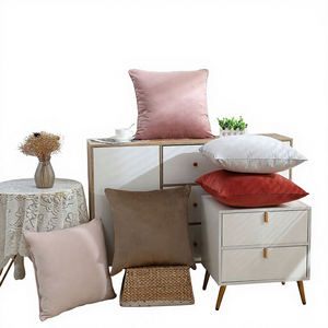 Housse de <span class=keywords><strong>coussin</strong></span> de canapé en velours - Couleur unie personnalisable, sans insert inclus ; Housse de <span class=keywords><strong>coussin</strong></span> carrée de style nordique pour salon - Product Image 1