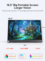 Monitor Portátil LED IPS de 18.5 Pulgadas Full HD 1920x1080 120Hz con Altavoz Integrado para Juegos, Computadora, PS4, Expansión Móvil