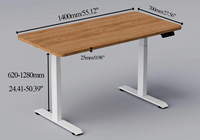 PRORIALS Cadre de bureau assis-debout réglable en hauteur, certifié BIS, classique, portable, extensible, en métal, vitesse 25 mm/s