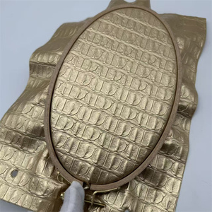 Crocodile Back Embossed <strong>PU</strong> <strong>Leather</strong> With Aligned Spine Scales For Footwear And Handbag Bulk Production Batch - Product Image 2