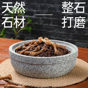 Stone Pet Bowl Extra Large Thick Ceramics Cat Dog Food Water Bowl Anti Tipping Stable Design - Product Image 4
