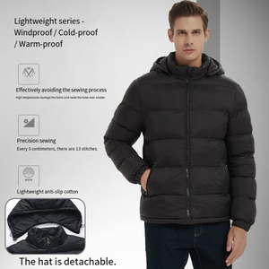 Veste d'hiver épaisse en polyester OEM, coupe-vent matelassée, manteau <span class=keywords><strong>softshell</strong></span> personnalisé, vêtement d'extérieur chaud vierge pour homme, <span class=keywords><strong>doudoune</strong></span> pour activités de plein air - Product Image 2