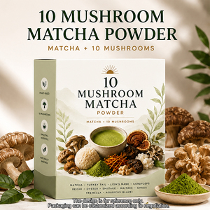 10 Polveri di Matcha ai Funghi |   Coda di Tacchino, Criniera di Leone, Cordyceps, Reishi, Chaga, Maitake e Altro Ancora |   Nutrizione e benessere quotidiani - Product Image 1