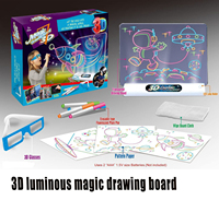 Tableau de dessin magique 3D lumineux et coloré pour enfants, format compact, avec lunettes 3D – Nouveauté très prisée