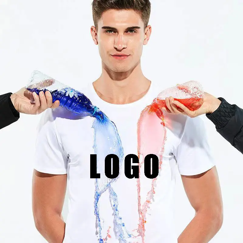 T-shirts simples imprimés personnalisés pour hommes, T-Shirt hydrophobe Anti-salissure imperméable à séchage rapide