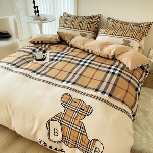 Hot Bán chải sợi nhỏ 4-in-1 bộ đồ giường đặt lưới Vua Kích thước Duvet cover tấm ga trải giường bộ đồ giường đặt - Product Image 4