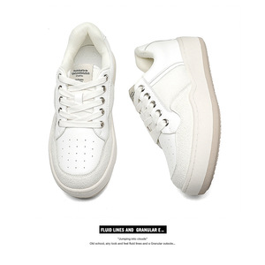 Mocassins classiques respirants à lacets et semelles épaisses, style hamburger polyvalent, pour hommes et femmes - Product Image 3