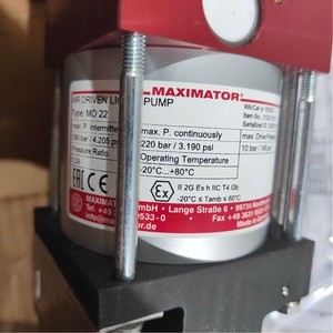 ปั๊มไฮดรอลิกบูสเตอร์ Maximator 220 บาร์ ปั๊มลูกสูบ 1 สเตจ สำหรับใช้งานในอุตสาหกรรม - Product Image 3